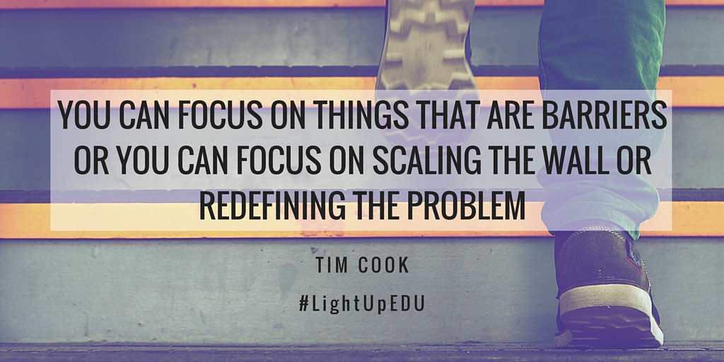 Focus on Redefining the Problem #LightUpEDU